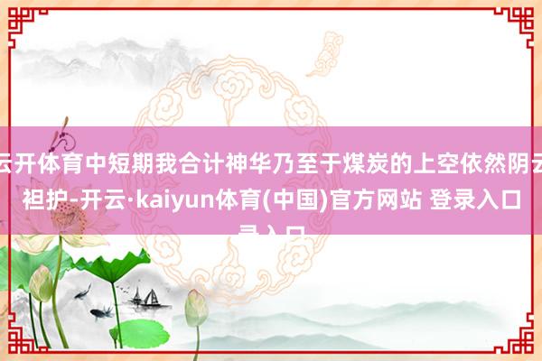 云开体育中短期我合计神华乃至于煤炭的上空依然阴云袒护-开云·kaiyun体育(中国)官方网站 登录入口
