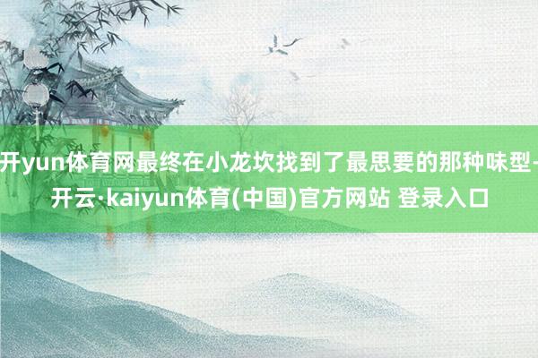 开yun体育网最终在小龙坎找到了最思要的那种味型-开云·kaiyun体育(中国)官方网站 登录入口