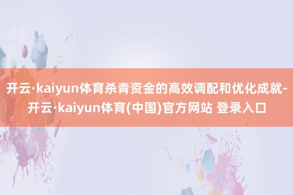 开云·kaiyun体育杀青资金的高效调配和优化成就-开云·kaiyun体育(中国)官方网站 登录入口