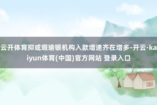云开体育抑或瑕瑜银机构入款增速齐在增多-开云·kaiyun体育(中国)官方网站 登录入口