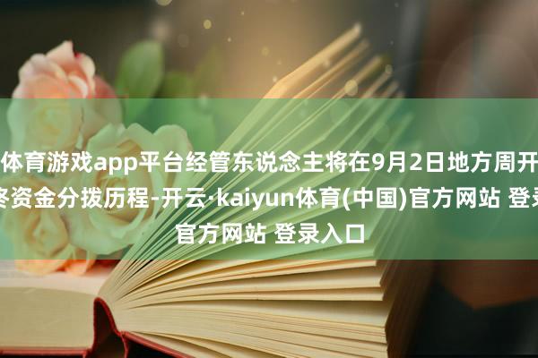 体育游戏app平台经管东说念主将在9月2日地方周开动最终资金分拨历程-开云·kaiyun体育(中国)官方网站 登录入口