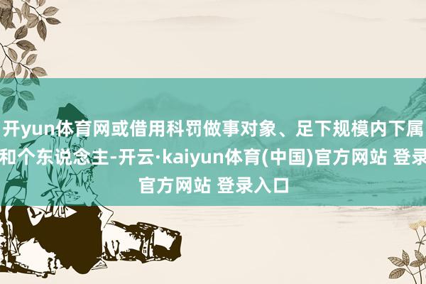 开yun体育网或借用科罚做事对象、足下规模内下属单元和个东说念主-开云·kaiyun体育(中国)官方网站 登录入口