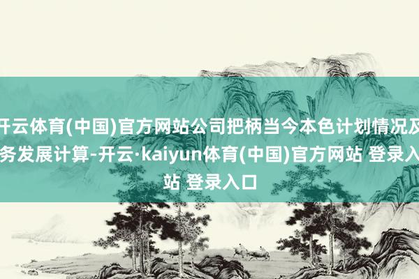 开云体育(中国)官方网站公司把柄当今本色计划情况及业务发展计算-开云·kaiyun体育(中国)官方网站 登录入口